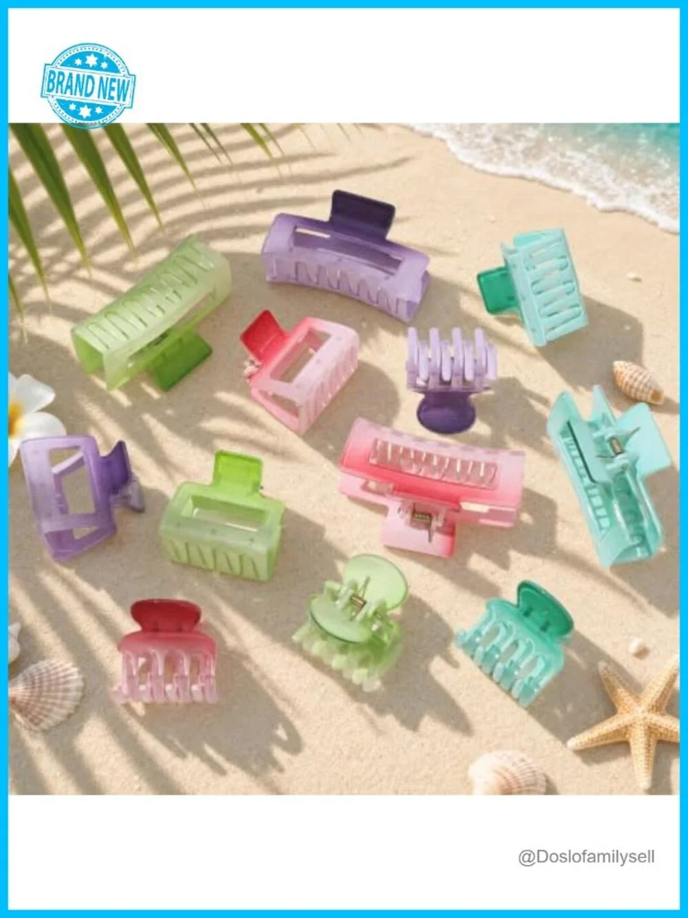 12 Pcs Hair Claw Clips Set - Durable Plastic Spring Clips for All Hair Types